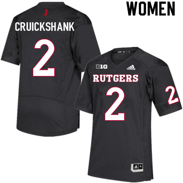 Women #2 Aron Cruickshank Rutgers Scarlet Knights College Football Jerseys Sale-Black - Click Image to Close